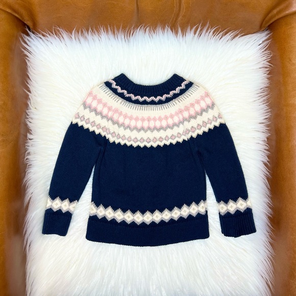 J. Crew Crewcuts - Girls' Classic Fair Isle Sweater - Navy - Picture 3 of 7